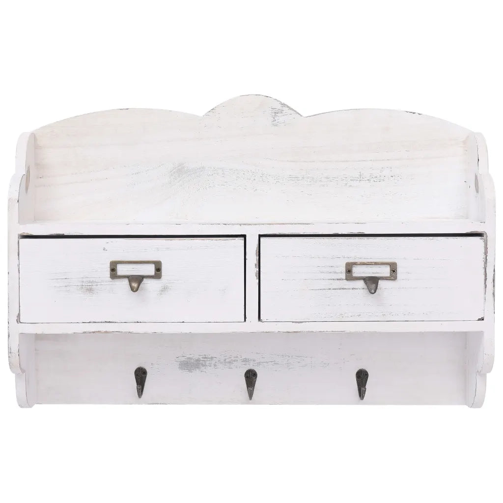 Appendiabiti a Muro Bianco 50x10x34 cm in Legno CFW2276324