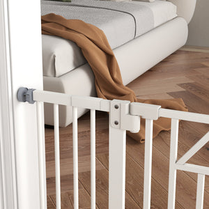 Cancelletto per Cani taglia Piccola e Media 74-100x76 cm in Acciaio e PA Bianco