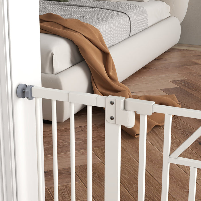 Cancelletto per Cani taglia Piccola e Media 74-100x76 cm in Acciaio e PA Bianco