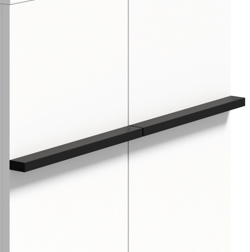 Scarpiera moderna con doppie ante e ripiani regolabili 95 x 60 x 34;5 cm; bianco e nero