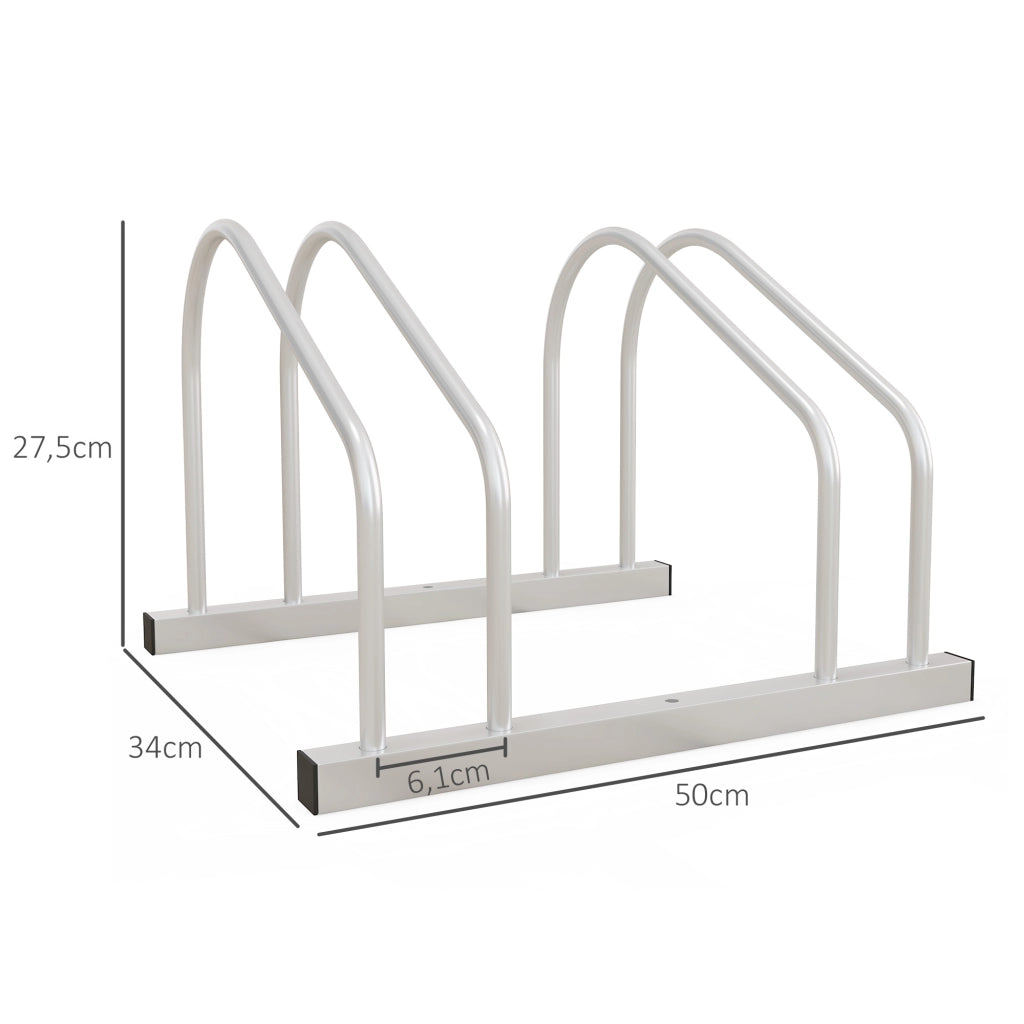 Rastrelliera portabici 2 posti ¨C Xylo ¨C acciaio argentato 50x34x27,5 cm