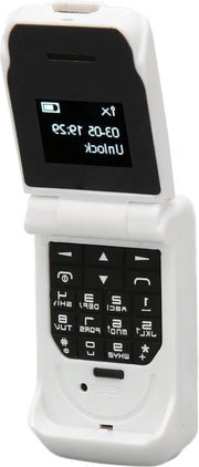 Telefono cellulare 6,6 Pollici 64x48 Mini Flip-telefono per Anziani - Bianco