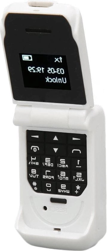 Telefono cellulare 6,6 Pollici 64x48 Mini Flip-telefono per Anziani - Bianco