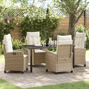 Set da Pranzo per Giardino con cuscino 5 pcs Beige polyrattan 3380396