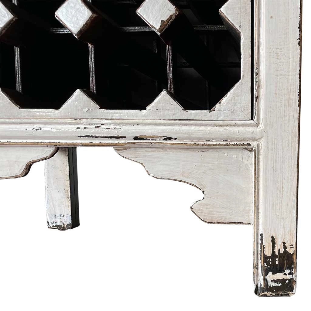 Mobile portabottiglie vino in legno bianco 55x45x170h