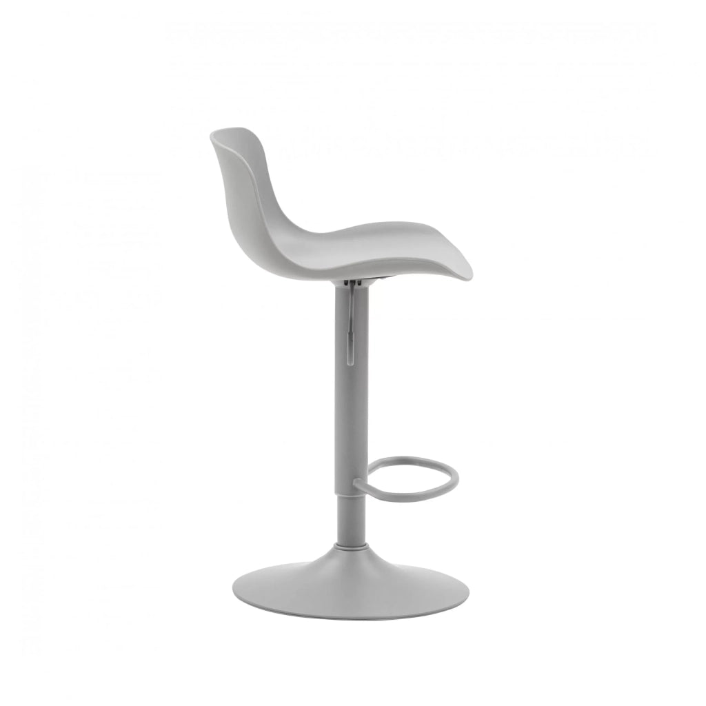  set 2 sgabelli regolabili in polipropilene grigio con poggiapiedi