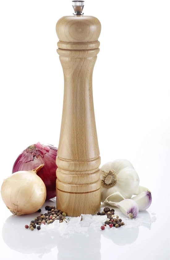 Molinello a sale e pepe in ceramica altezza 24 cm legno di faggio Classic marrone chiaro