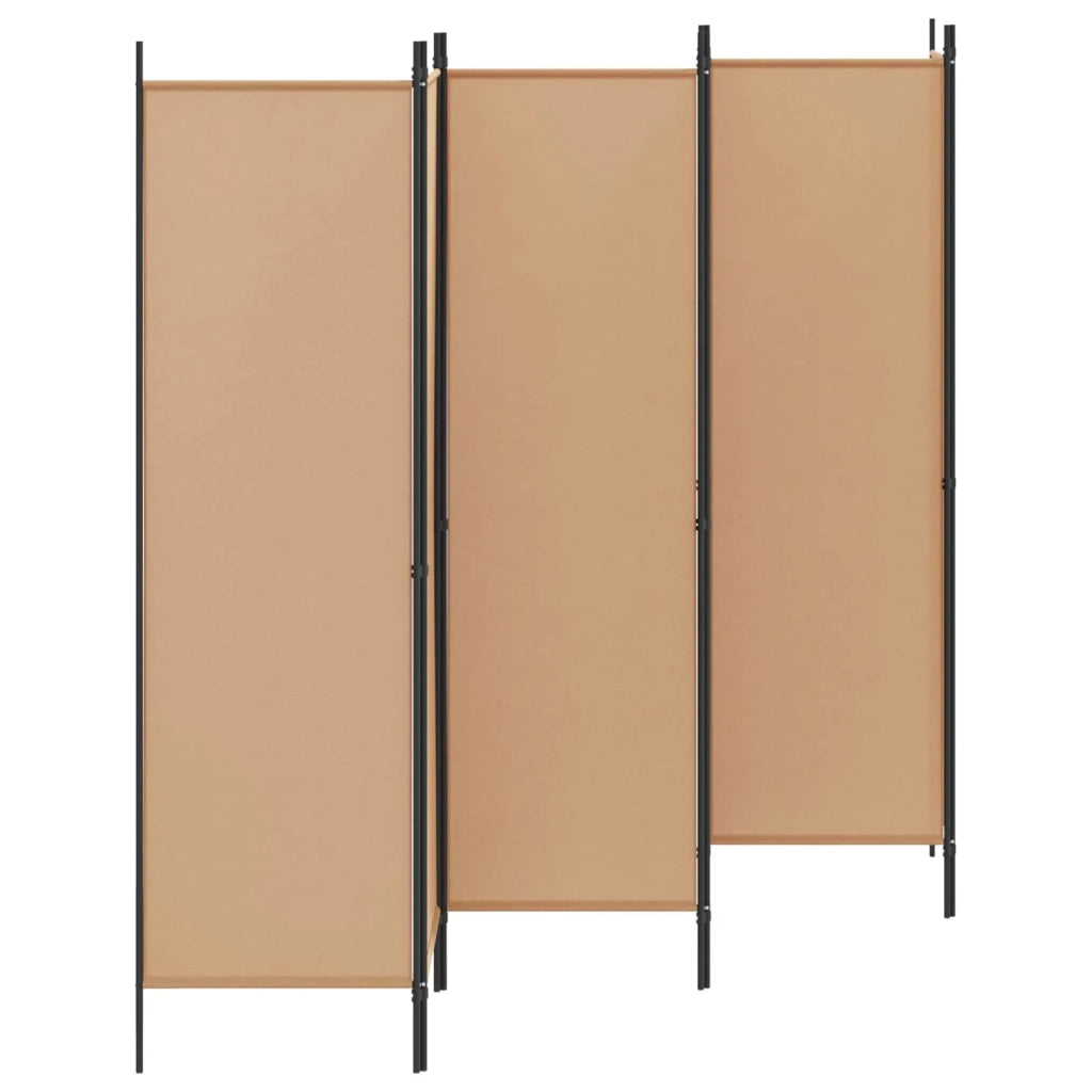 Divisore per Stanza a 6 Pannelli Beige 300 x 180 cm Tessuto 42039196