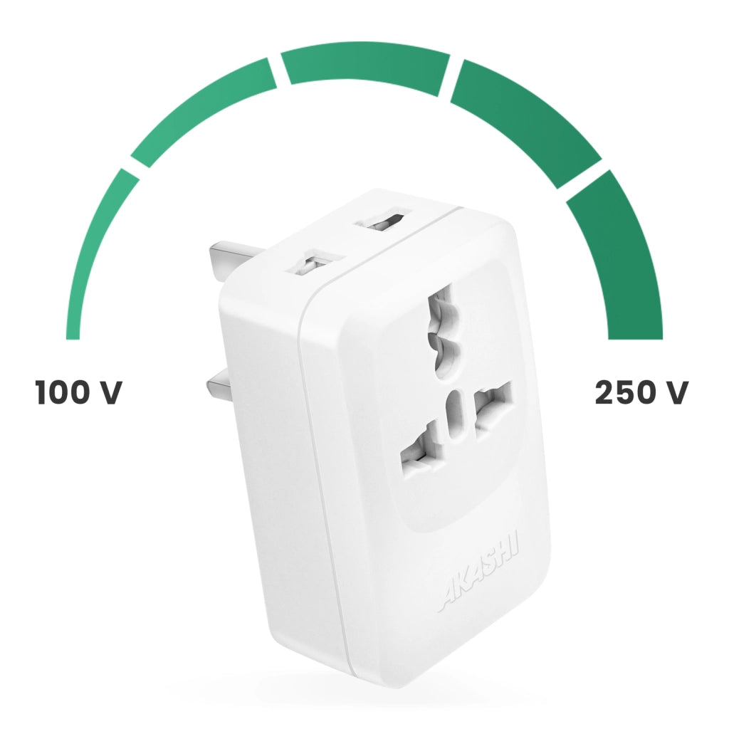 Adattatore Viaggio Regno Unito USB USB C 15W Bianco Akashi