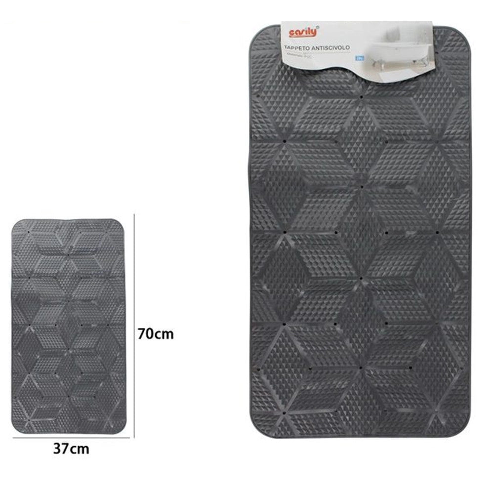 Trade Shop - Tappeto In Pvc Antiscivolo Vasca Da Bagno Doccia 70x37cm Effetto Geometrico 59621 -