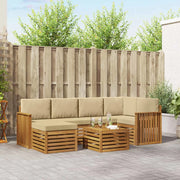 Set divano sezionale con cuscino 7 pcs Naturale e Beige