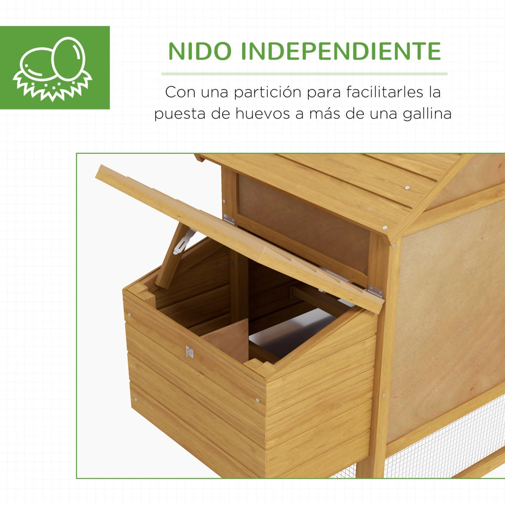 Casetta per Galline in Legno ¨C Minimal ¨C 150x54x87 cm Natural