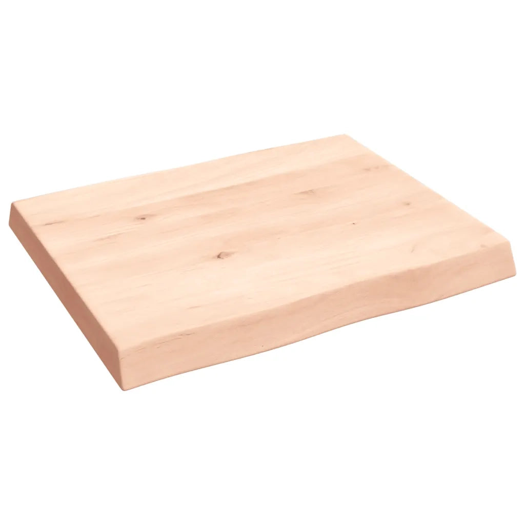 Piano per Tavolo 60x50x(2-6) cm Rovere Non Trattato Bordi Vivi 363868