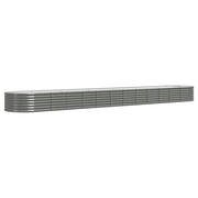 Fioriera rialzata per piante e fiori adatta per terrazze e giardini acciaio verniciato a polvere 512 x 80 x 36 cm grigio 02_0039668