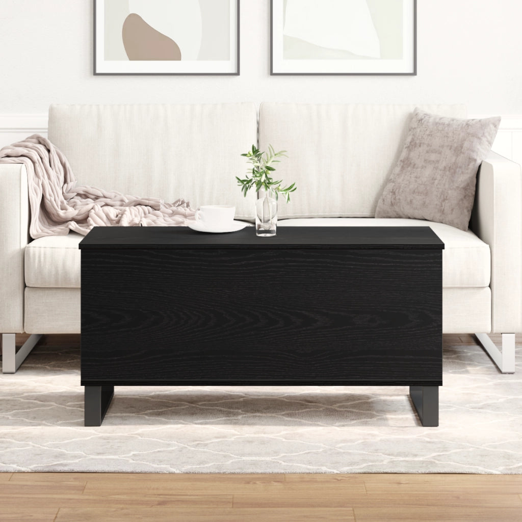 Tavolino da CaffÃ¨ Rovere Nero 90x44.5x45 cm Legno ingegnerizzato