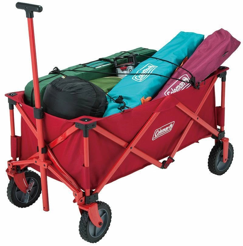 Coleman 2000038421 Carrello da Campeggio Pieghevole con Freno Ruote Capacita' 85 Kg Tessuto Poliestere Telaio Acciaio colore Rosso