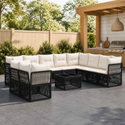 Set Divano da Giardino 11 pz Nero polyrattan 3434272