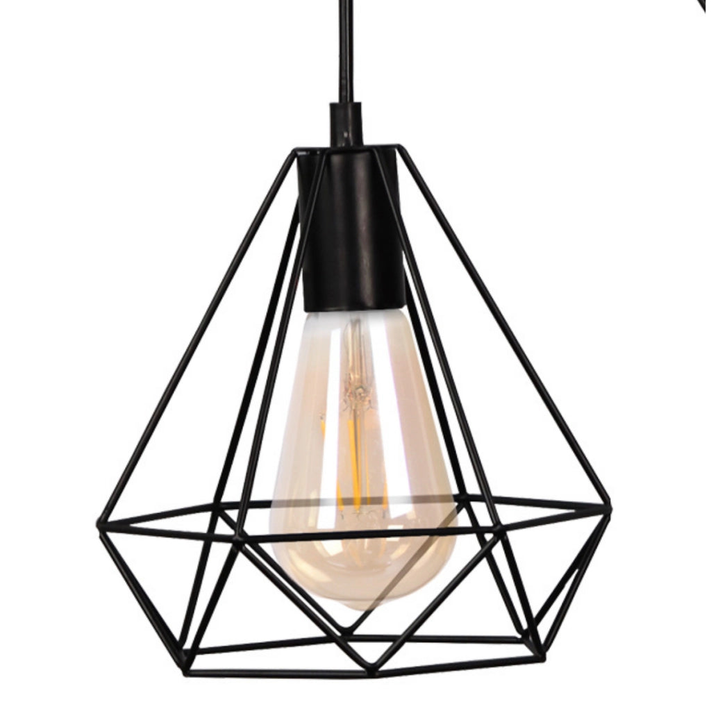 Lampada a sospensione Polux Vigo 3xE27 nera metallo
