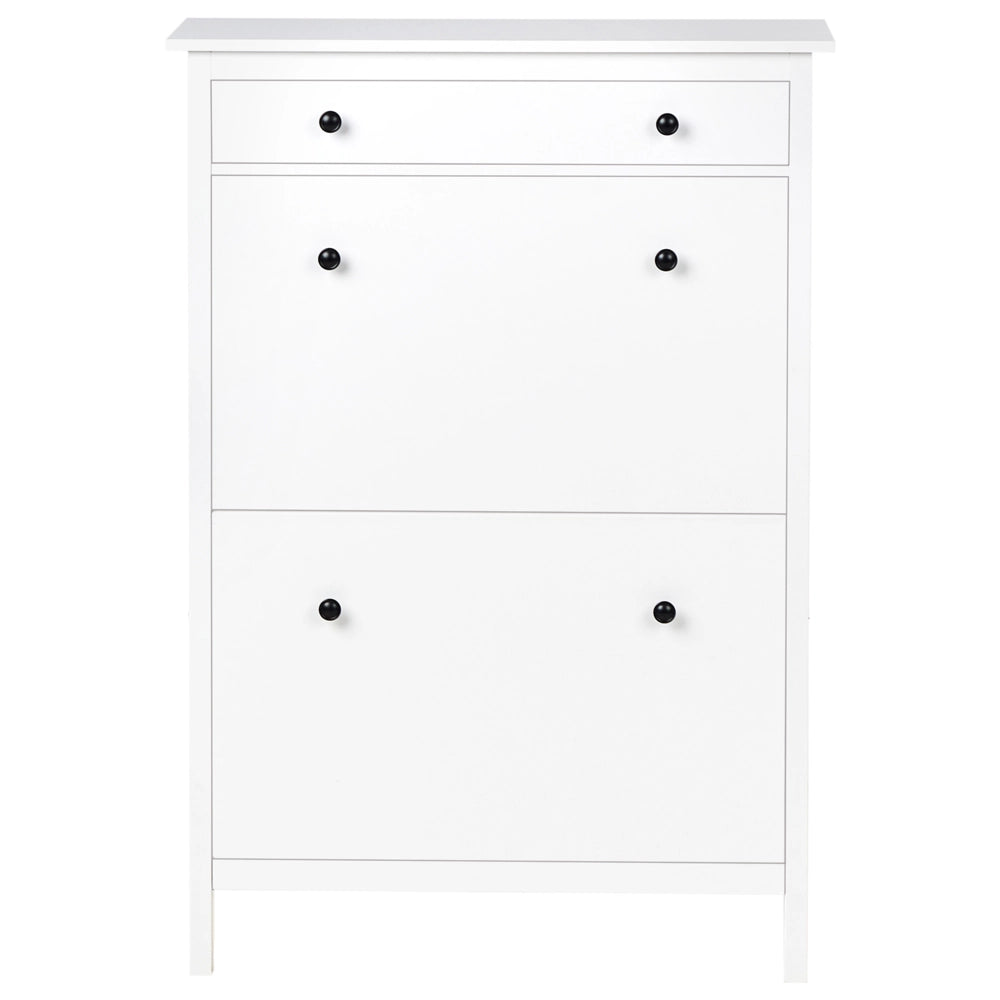 Scarpiera in MDF bianco a 2 scomparti per 10 paia di scarpe design moderno