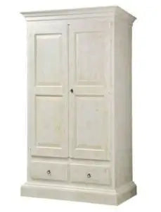Armadio Verona in legno Shabby chic bianco anticato