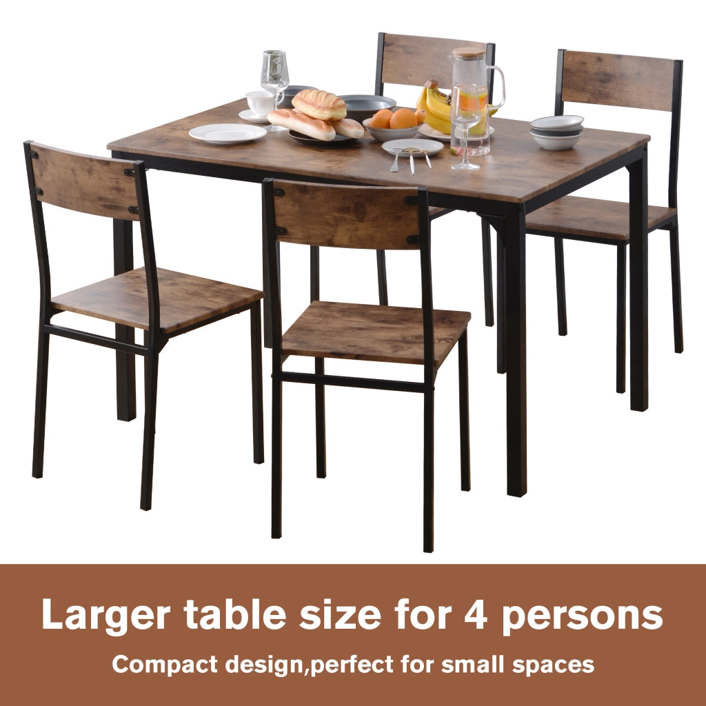 Set da pranzo con tavolo e sedie; design salvaspazio; marrone; 108 x 65 x 75 cm