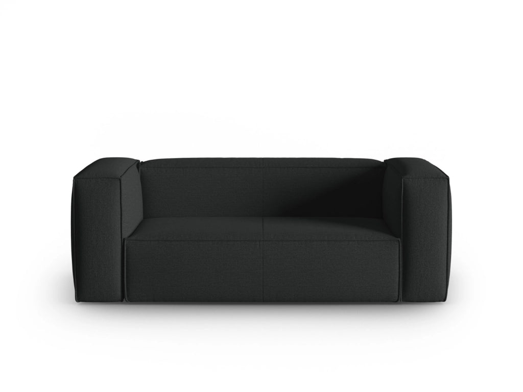 Cosmopolitan Design - Divano "Mackay" 2 posti in velluto strutturato antracite 