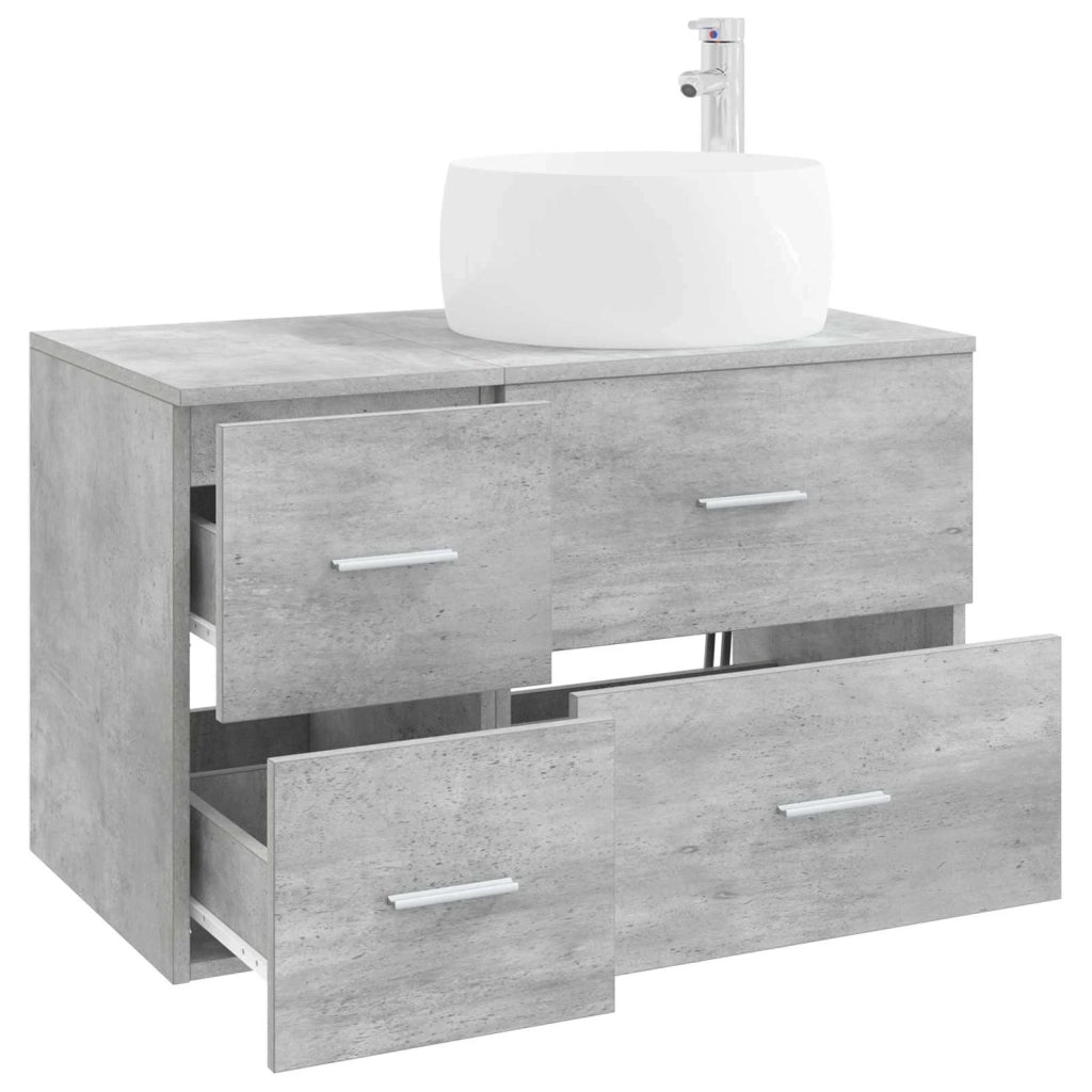 Set di mobili per il bagno 2 pz Grigio Cemento 3404003