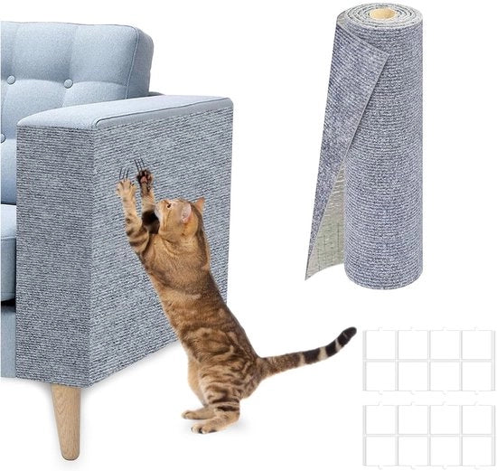 2-pack di tappeti autoadesivi per gatti per proteggere divani, muri e torri per gatti, tappeto riciclabile per proteggere da graffi, installazione DIY facile (grigio chiaro, 40 * 60 cm, 2-pack)