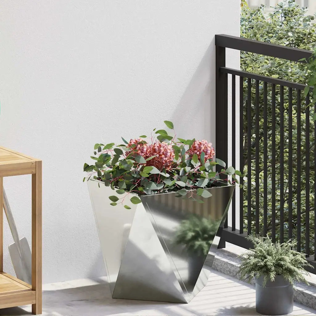 Fioriera | Cassetta per fiori | Vaso Argento 40 x 40 x 40 cm Acciaio zincato