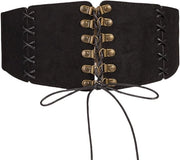 Cintura Elastica in Pelle PU - Flessibile - Cinturone Largo - Cinturone a Rete Vintage - Cinturone a Rete a Steampunk - Nero - Cinturone in Pelle PU Comfortevole