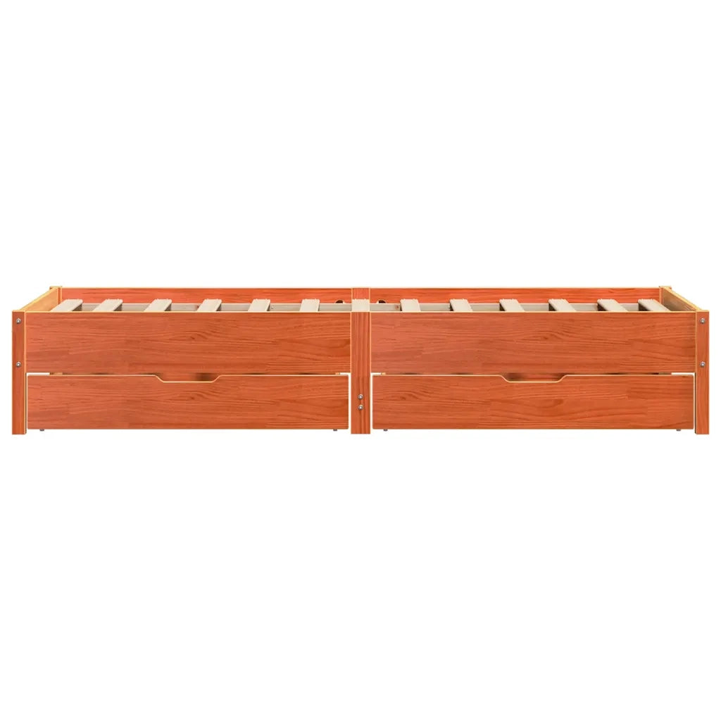 Letto senza Materasso Marrone Cera 75x190 cm in Legno di Pino
