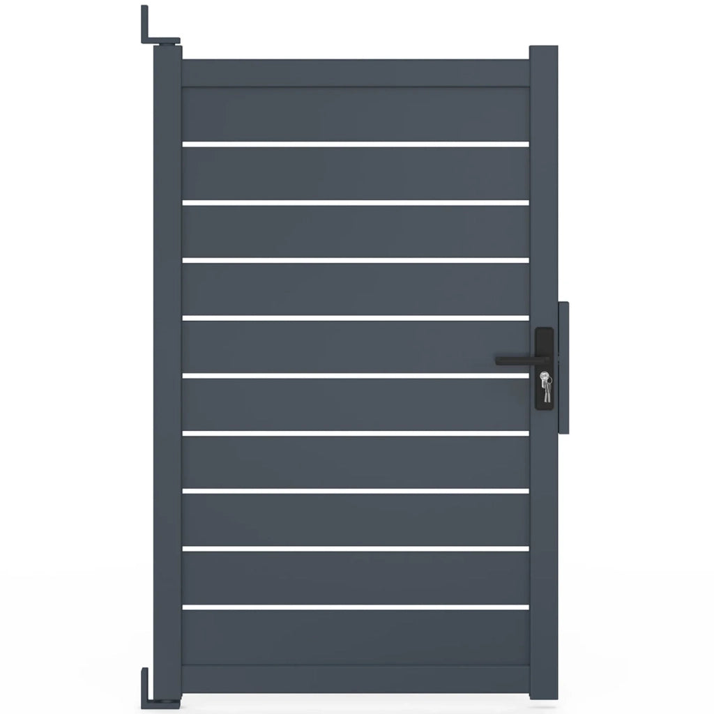 IDMarket - Porta a battente 100x160 cm in alluminio forato grigio antracite