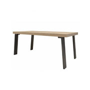 Tavolo 168x88cm con gambe in metallo, Collezione SHOW, colore rovere chiaro