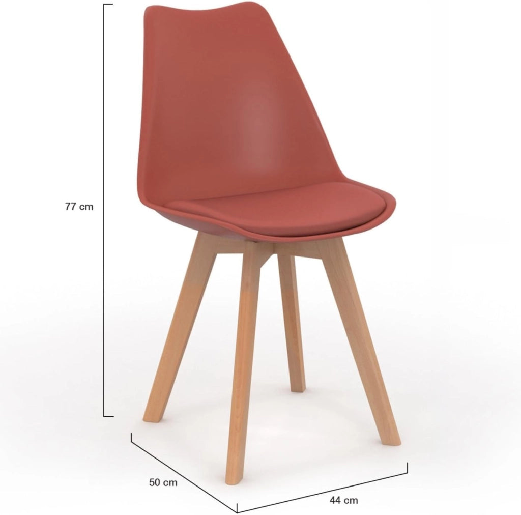 Set di 4 sedie scandinave SARA colore misto grigio scuro, terracotta, beige x2