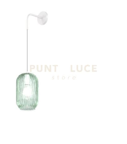 APPLIQUE REGOLABILE BIANCO 1 LUCE VETRO VERDE 1181BI-A-VE