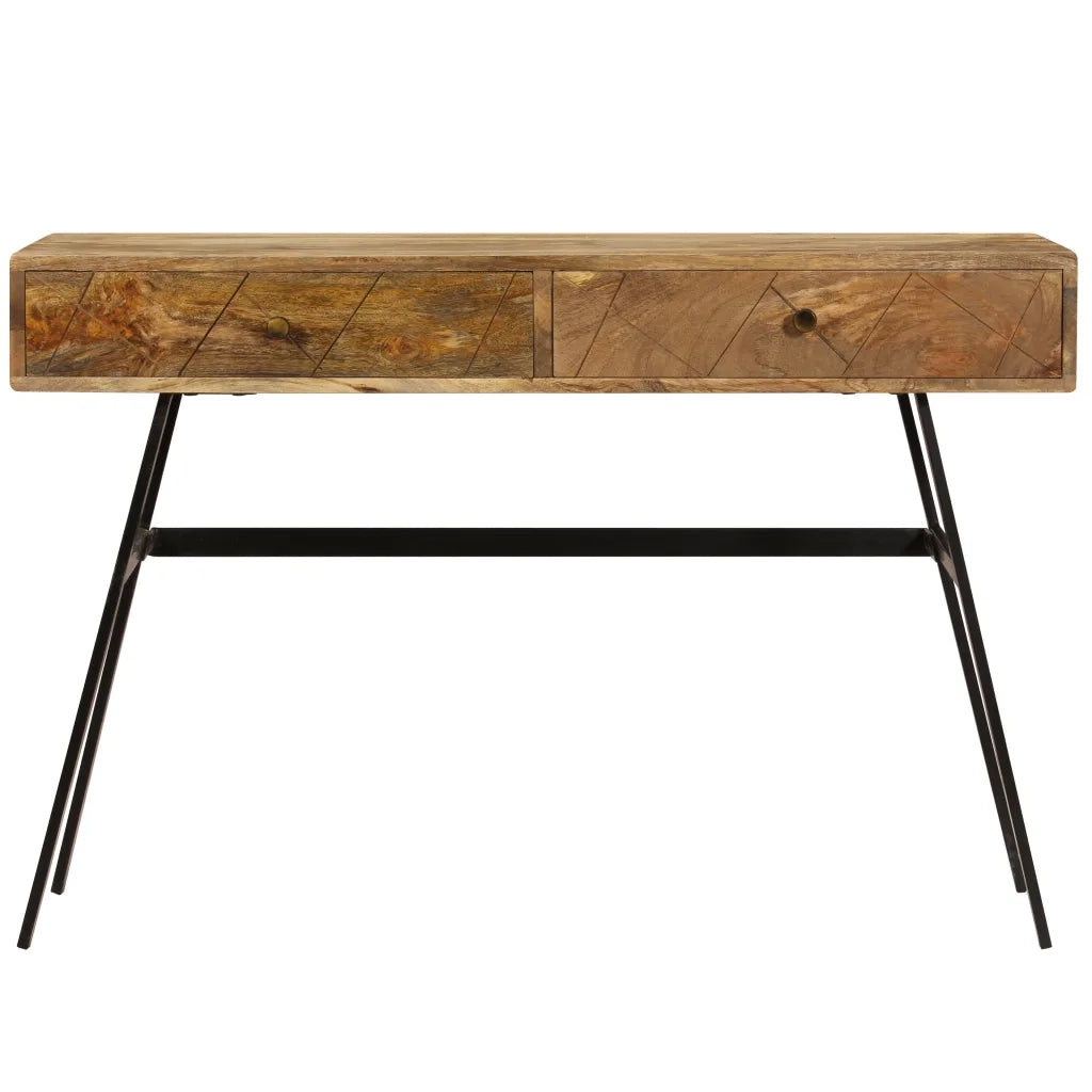 Scrivania | Tavolo da Ufficio con Cassetti in Legno Massello di Mango 110x50x76 cm