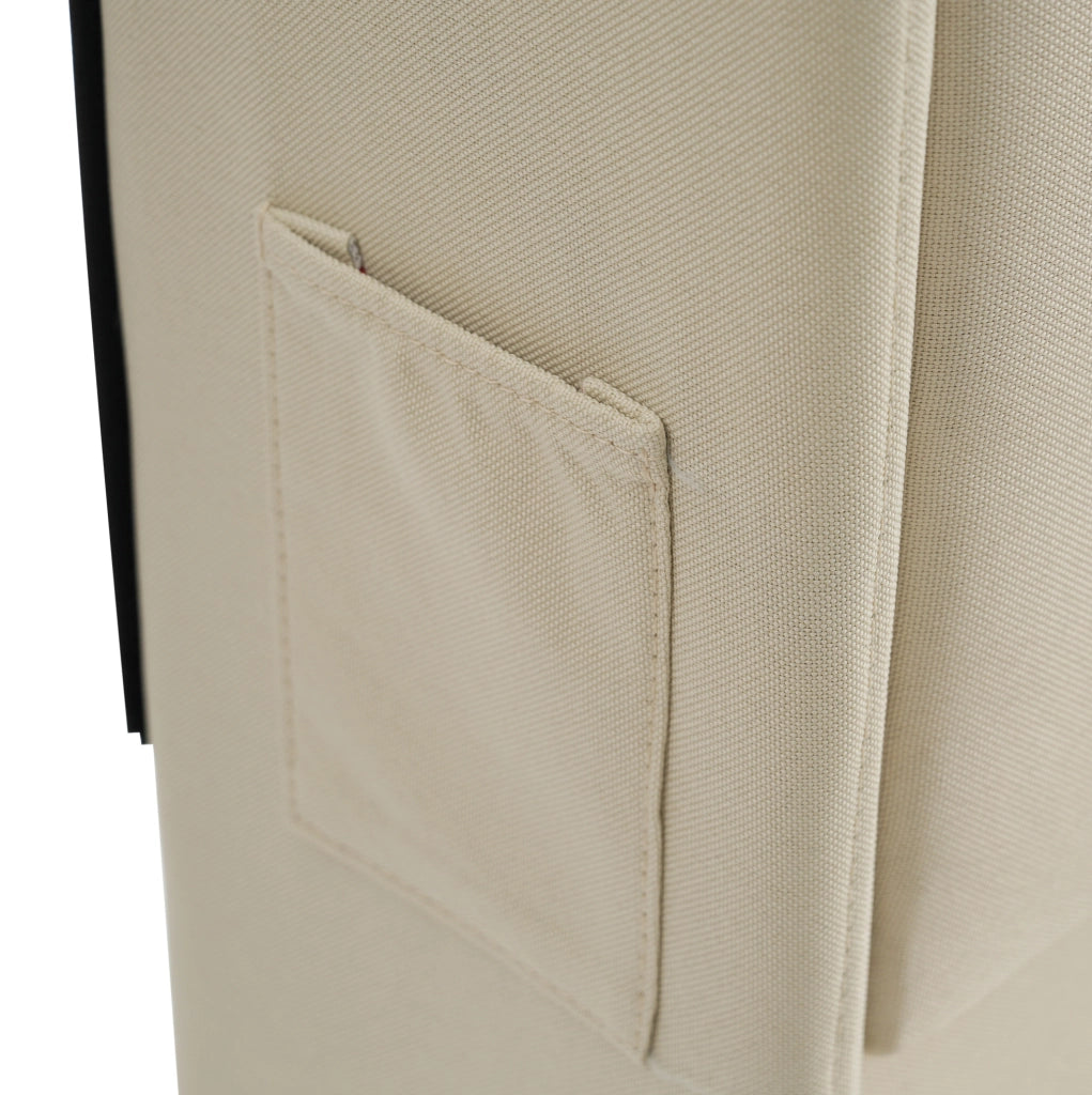 Letto imbottito ULEVR 180x200 cm beige in lino con LED 360¡ã, contenitore idraulico e USB/Type-C