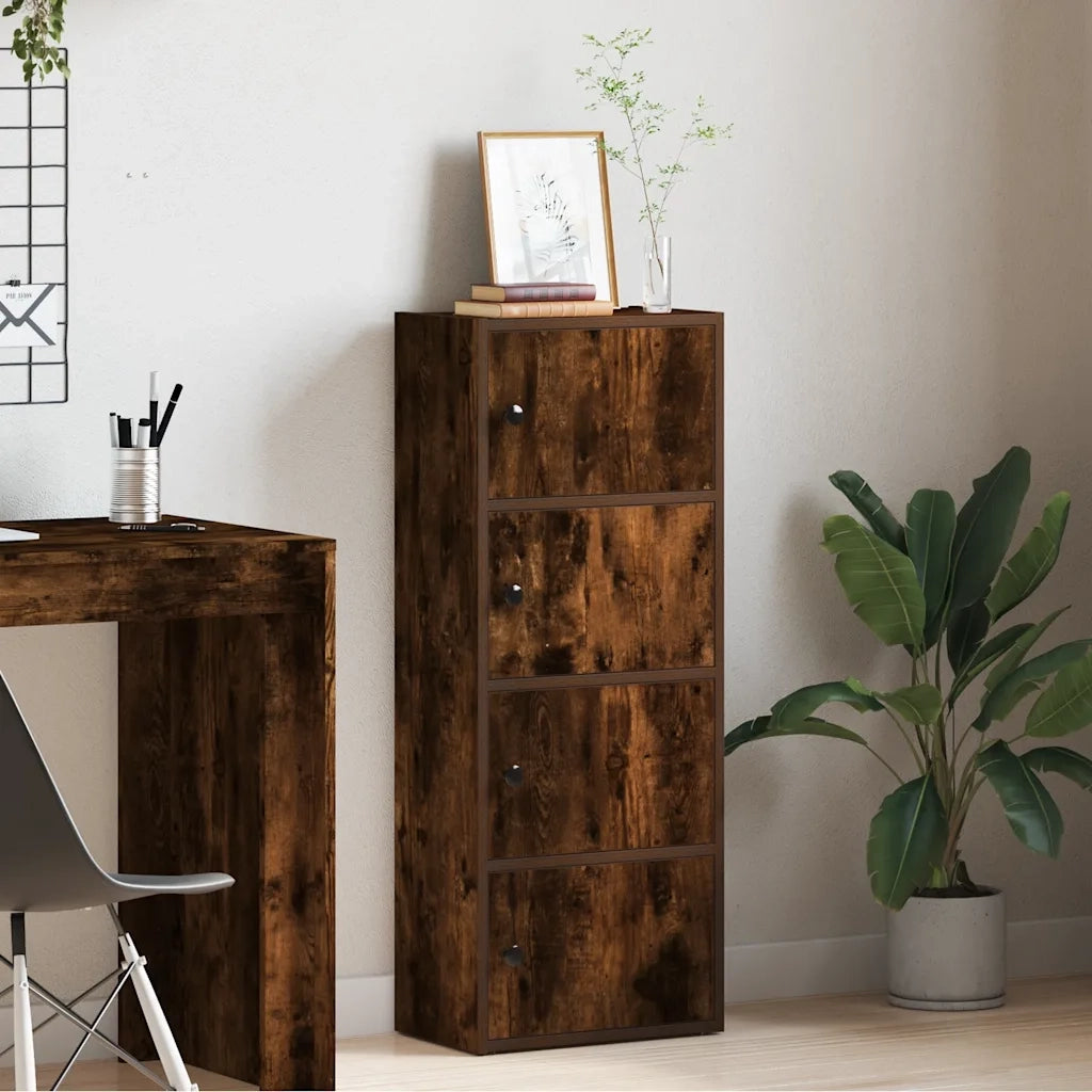 Libreria Rovere Fumo 40x24x102 cm in Legno Multistrato