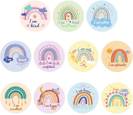 Decorazioni per Prikbord - 55 Stuks - Accentuazioni Positive - 15 cm di Diametro - Decorazione per Classe
