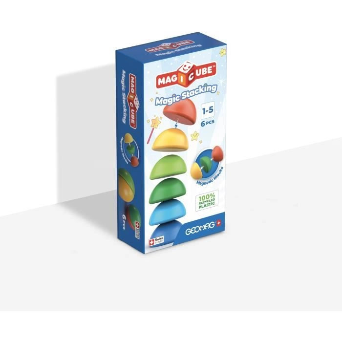 Blocchi magnetici - GEOMAG - Magicube 060 - 6 pezzi - Impilabili - Plastica riciclata
