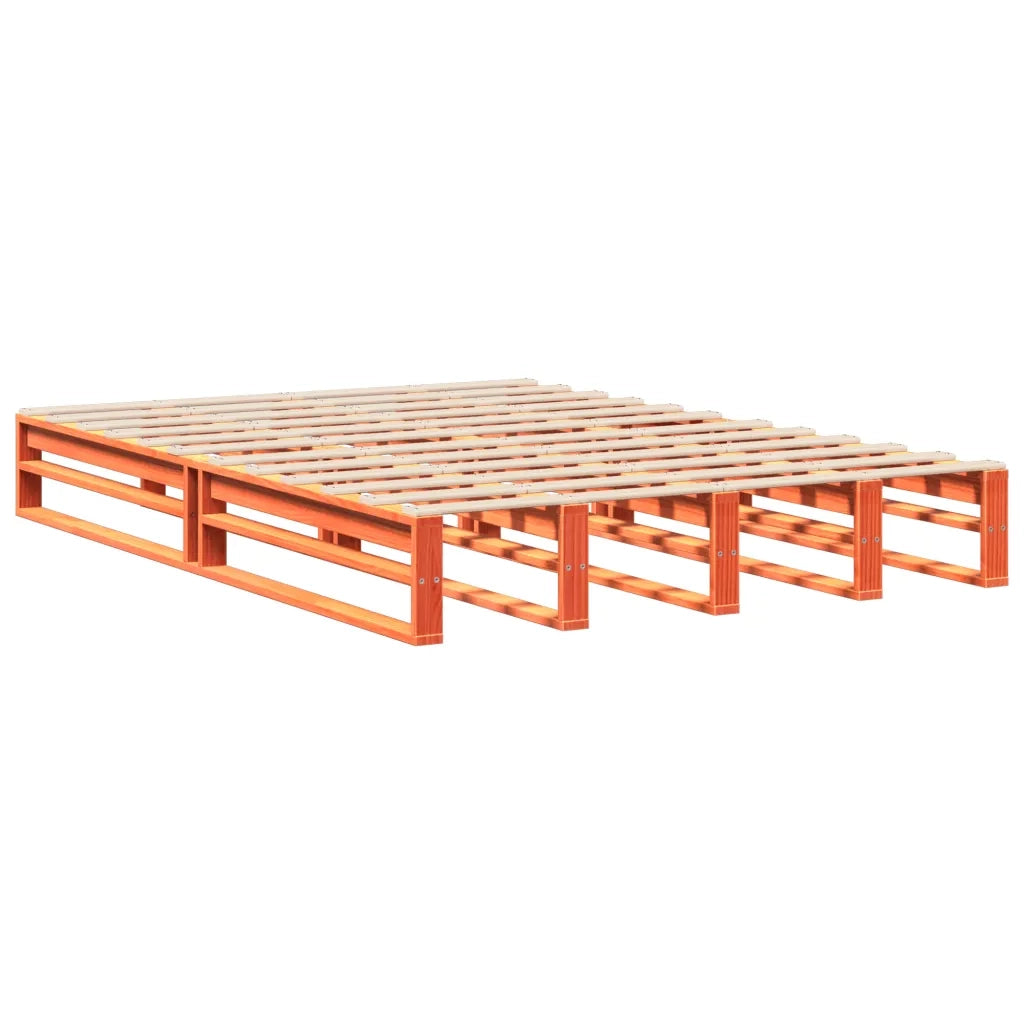 Letto senza Materasso Marrone Cera 150x200 cm in Legno di Pino 850847