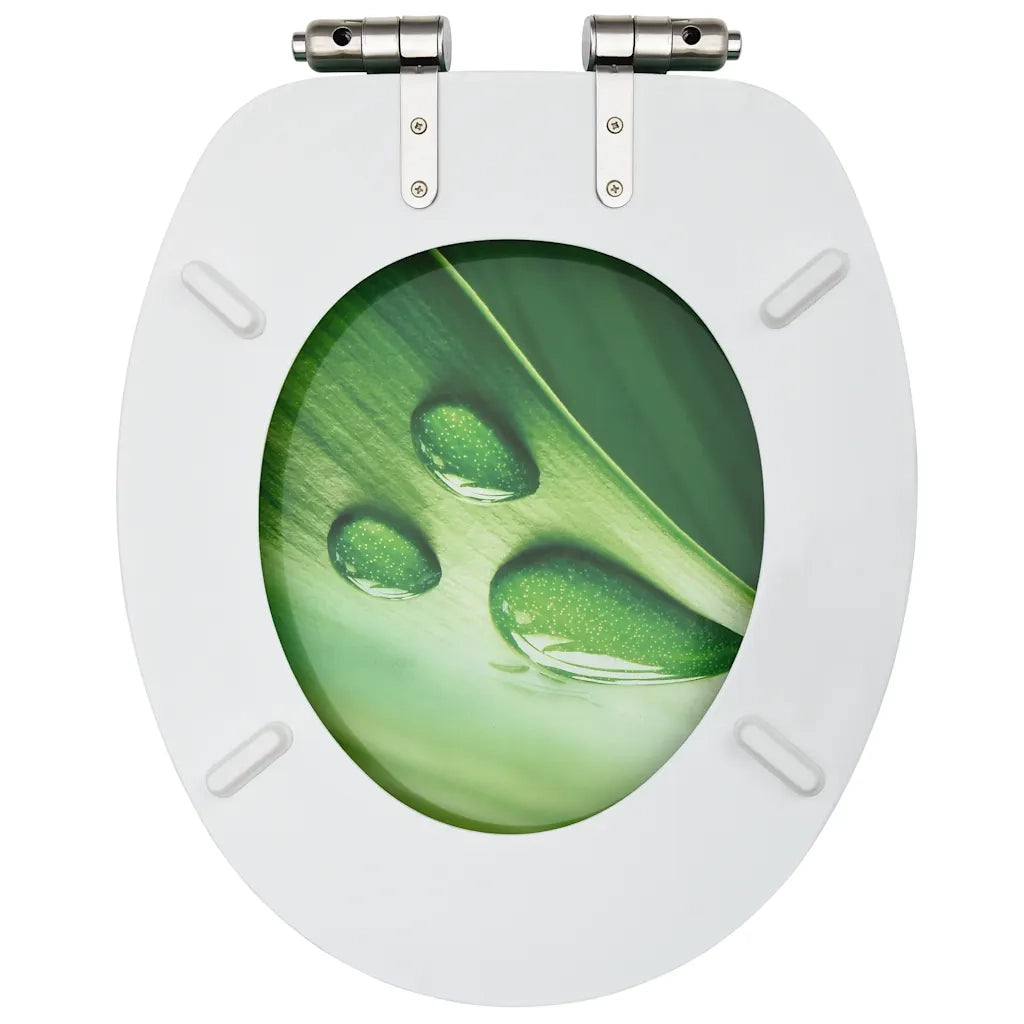 Tavolette WC Chiusura Ammortizzata 2pz MDF Verde Goccia d'Acqua 3056413
