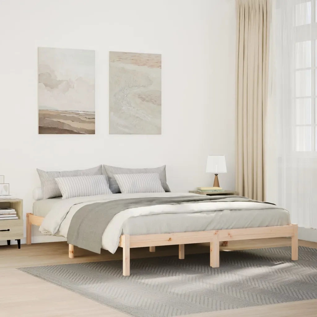 Letto Extra Lungo senza Materasso 160x210 cm in Legno di Pino