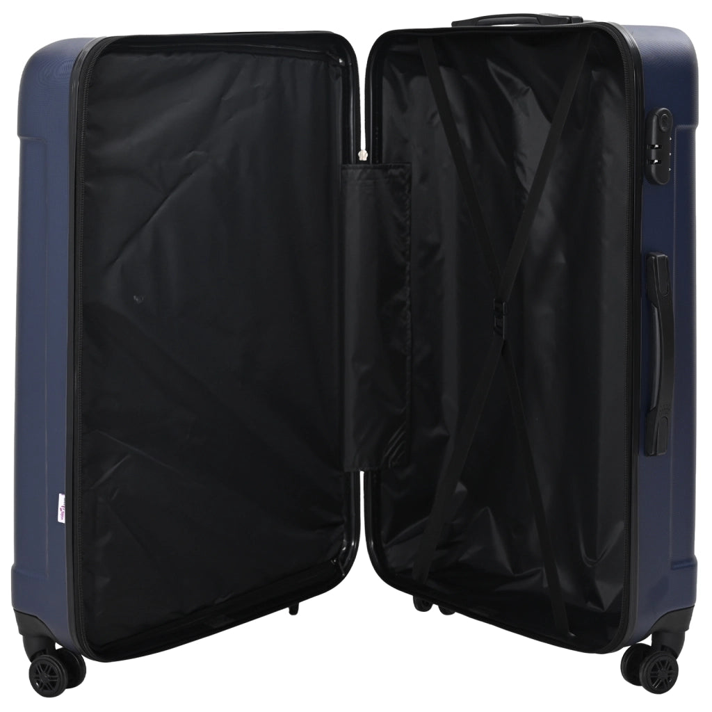 Set di valigie 3 pezzi Valigia rigida Blu scuro 20Â” 24Â” 28Â” ABS