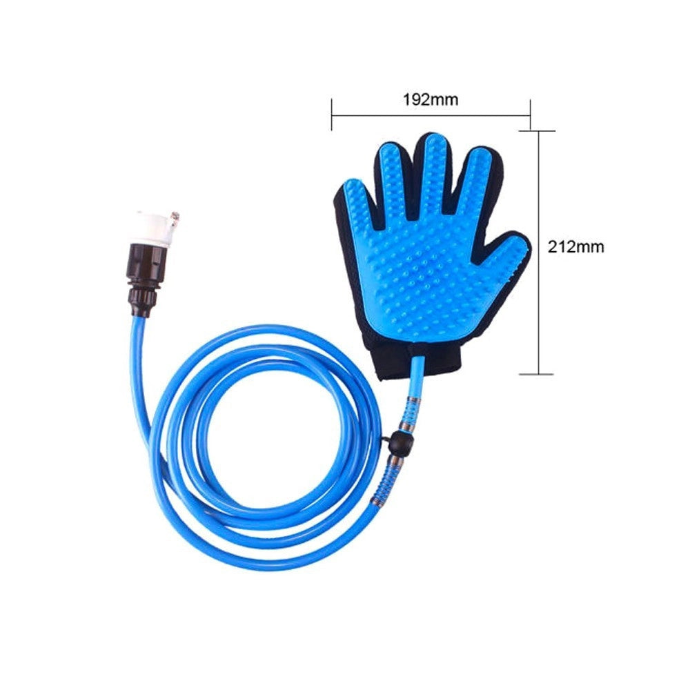 Trade Shop - Guanto Massaggiante Doccia Cl-018 Per Animali Tubo Integrato Aggancio Universale -