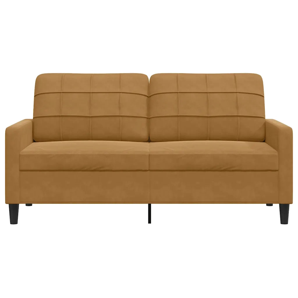 Divano a 2 Posti Marrone 140 cm in Velluto 4007631