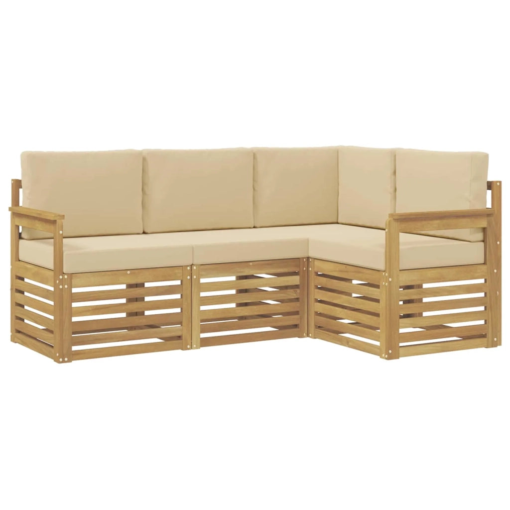 Set di divani da esterno 4 pcs Bianco e Beige