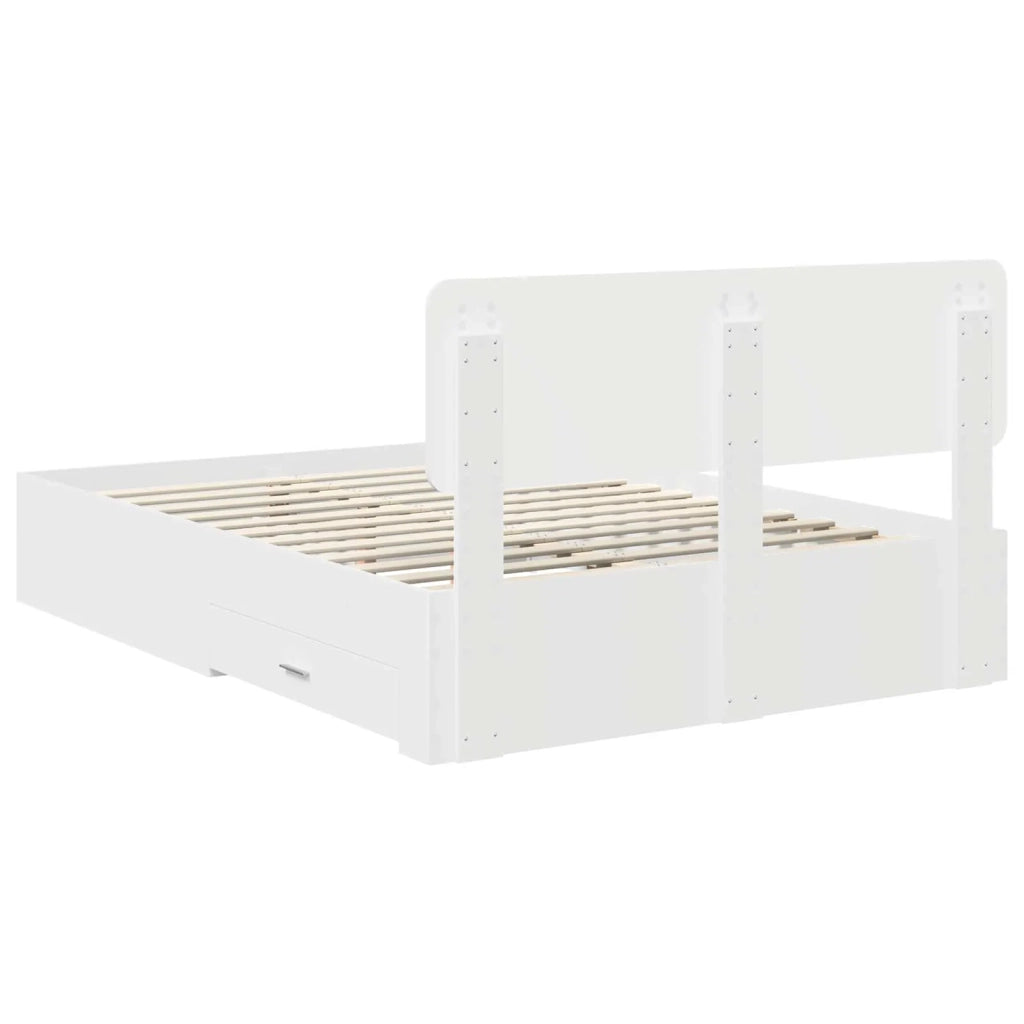 Struttura del letto Bianco 140 x 200 cm Legno multistrato