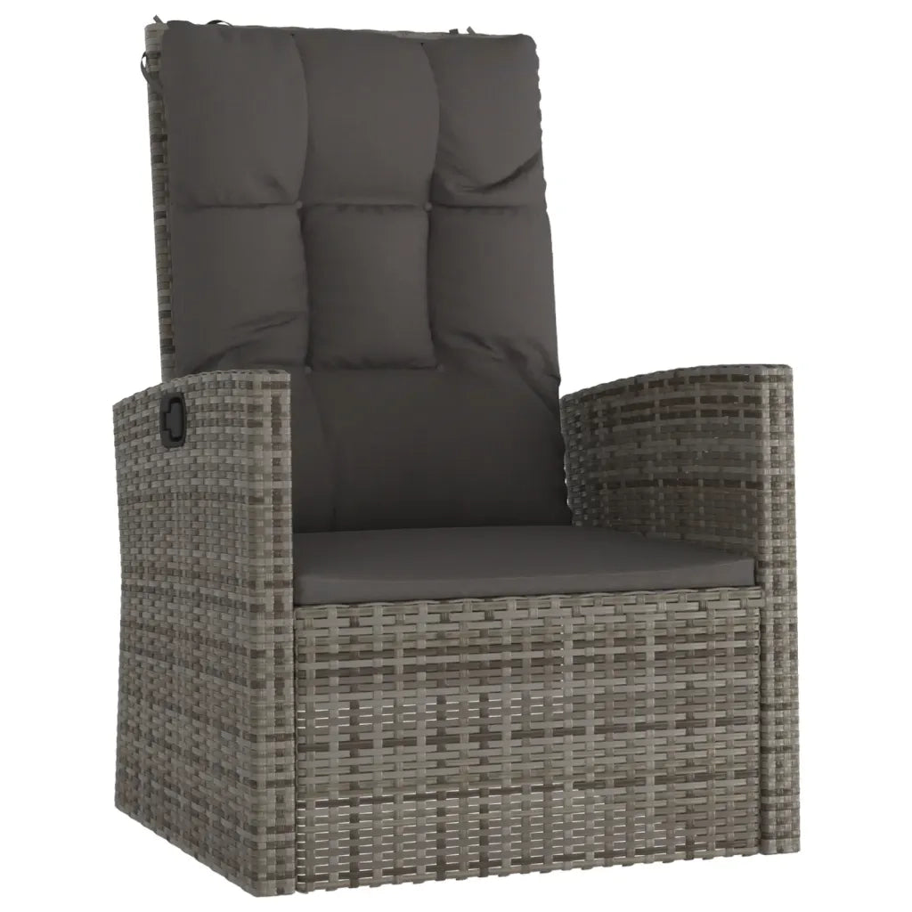 Set Divani da Giardino 3 pz con Cuscini in Polyrattan Grigio 362178