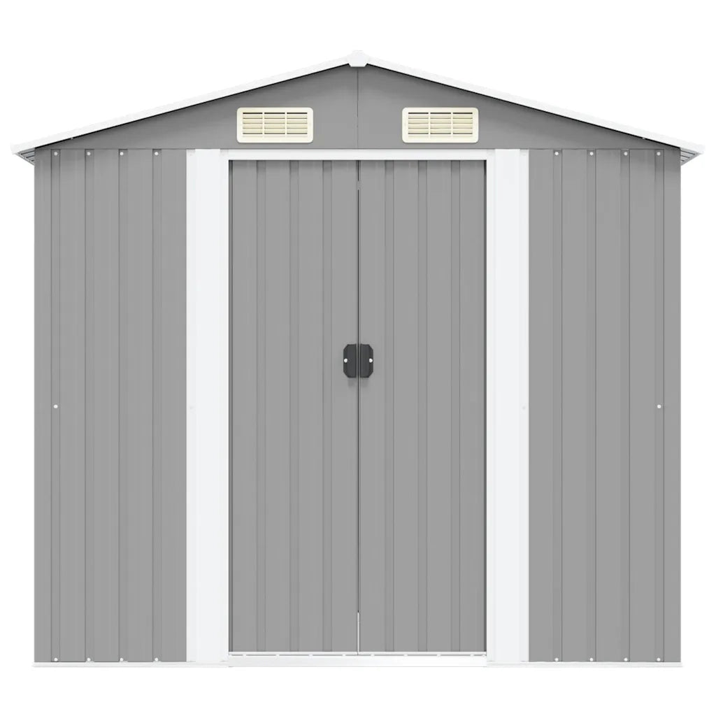 Capanno per Attrezzi in Metallo Grigio 204x132x186 cm 42983